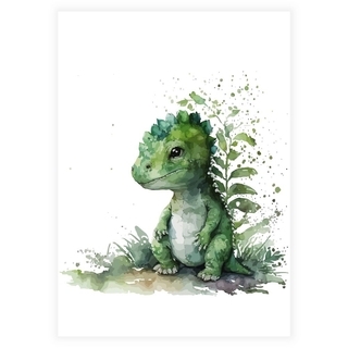 Poster mit grünem Dinosaurier