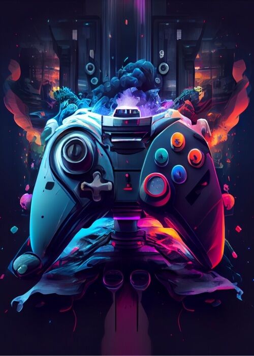 Cyberpunk Poster – Gaming Controller