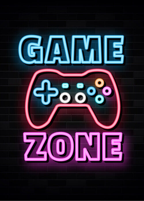 Game Zone Neon Poster