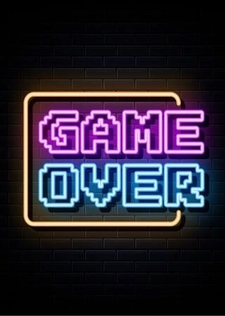 Game Over Neon Poster