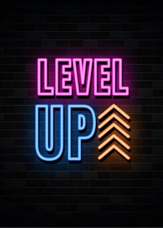 Level Neon Gaming Poster