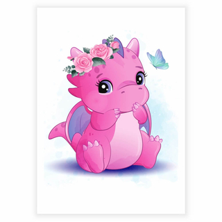 Babydrache rosa - Poster