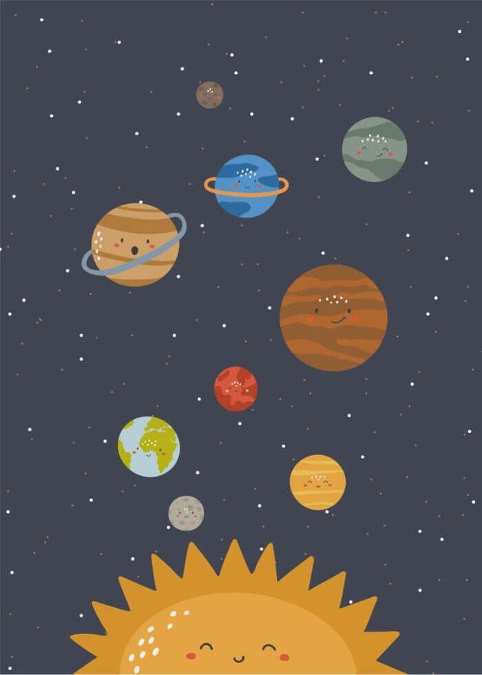 Das Sonnensystem als Poster für das Kinderzimmer