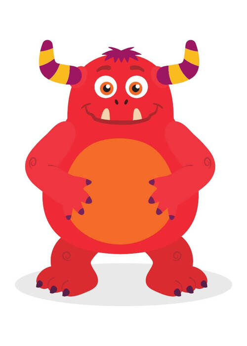 Rotes Monster - Kinderplakat