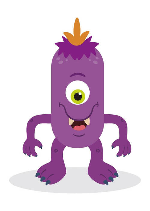 Orangefarbenes Monster - Kinderplakat