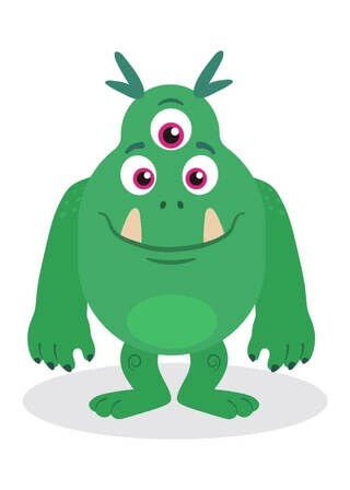 Grünes Monster - Kinderplakat