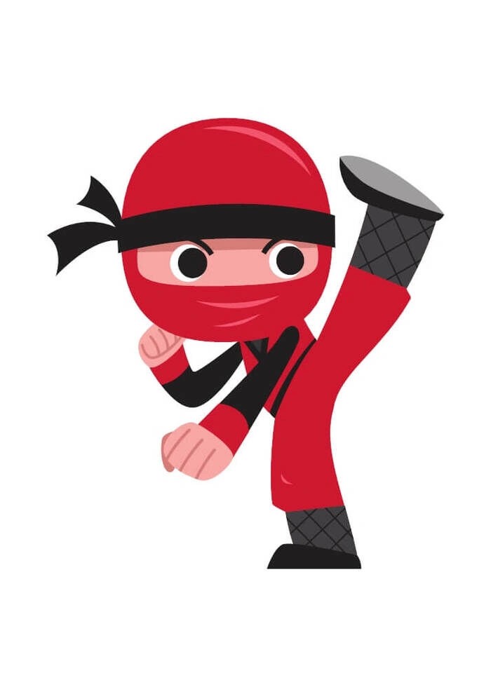 Lustiger roter Ninja - Kinderplakat