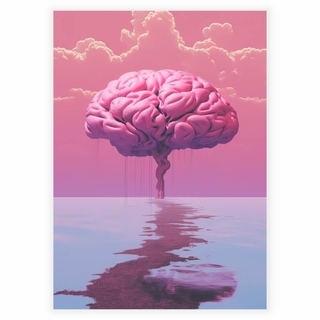 Rosa Gehirnexplosion auf See als Poster