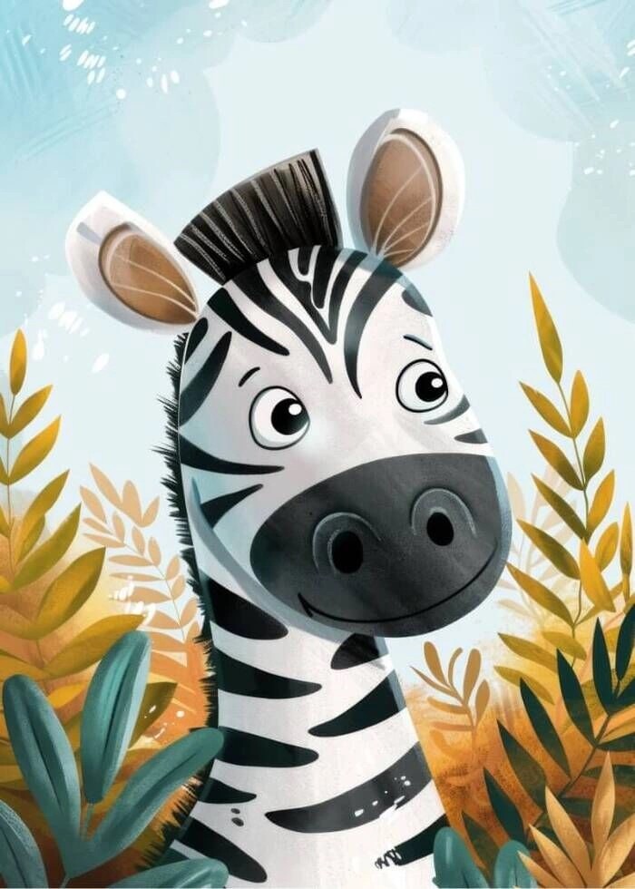 Kinderposter mit niedlicher Zebra-Illustration