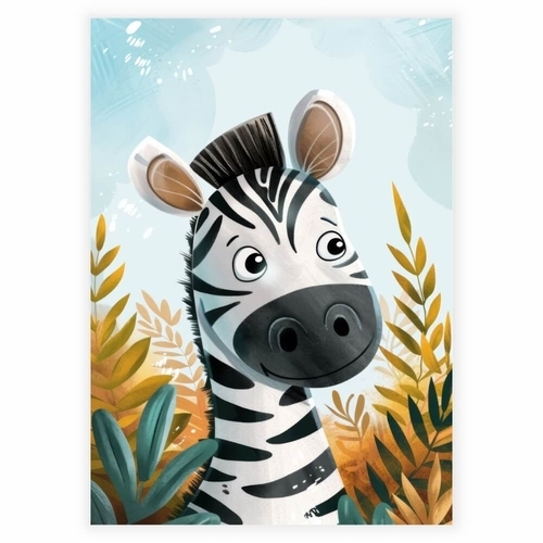 Kinderposter mit niedlicher Zebra-Illustration