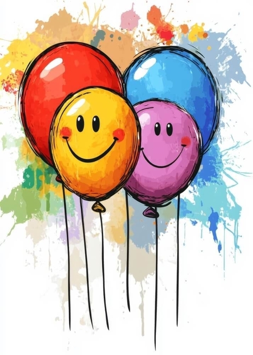 Poster Smiley-Ballons