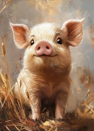 Süßes kleines Schwein - Poster