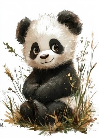 Aquarell-Panda - Poster