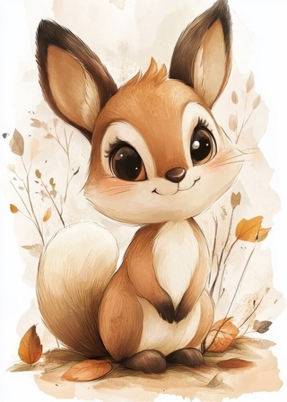 Poster mit einem süßen Fuchs