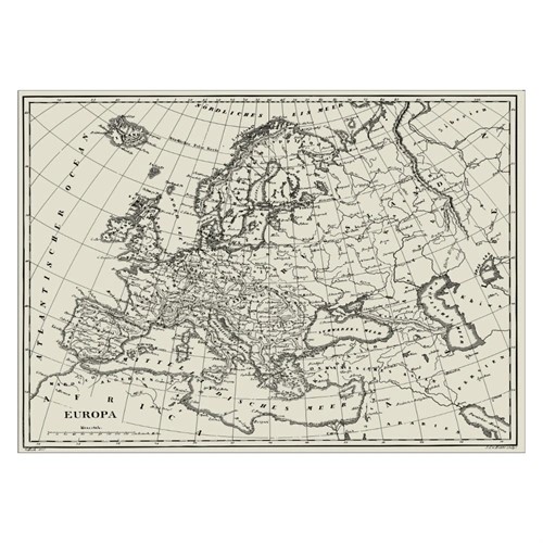 Poster mit historischer Europakarte von 1851
