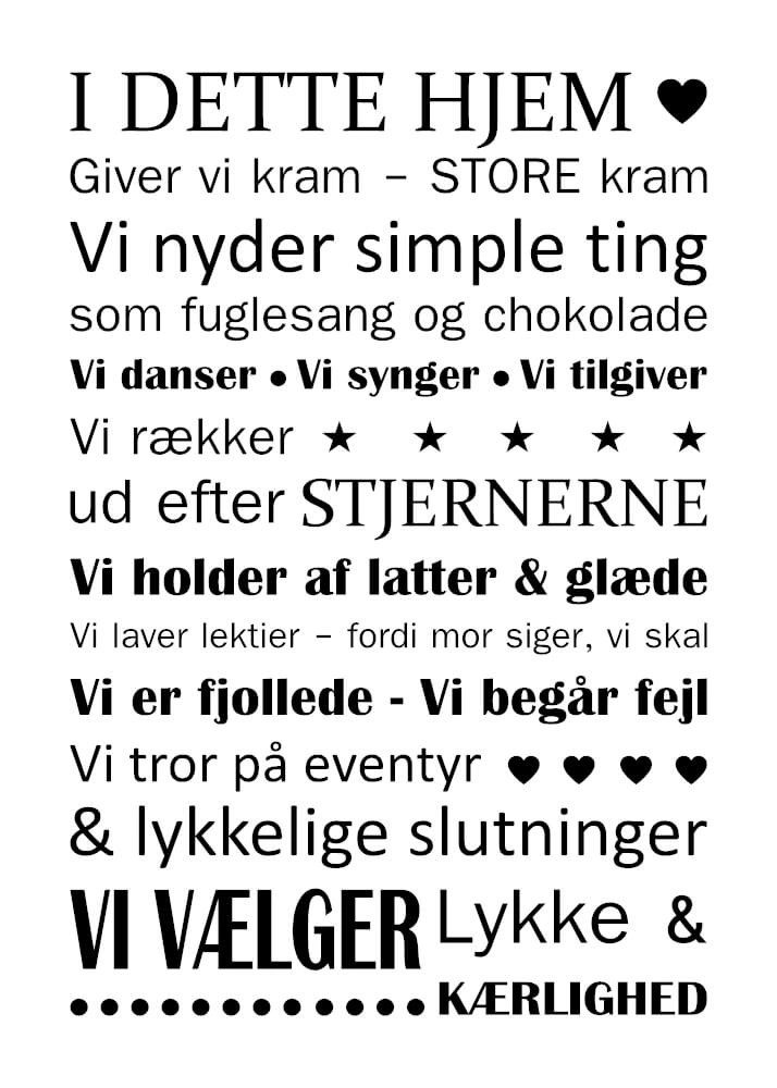 Poster mit dem Text in diesem Haus. Schöne Hausregeln für eine schöne Familie.