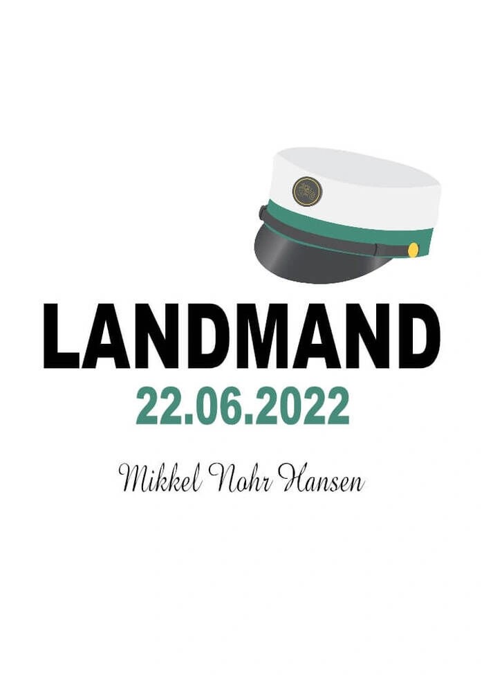 Poster mit dem Geschäftshut eines Bauern