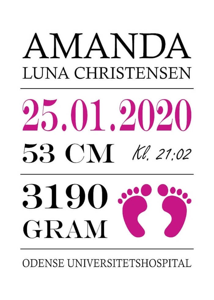 Holen Sie sich dieses wunderschöne Geburts-Kinderposter für Mädchen