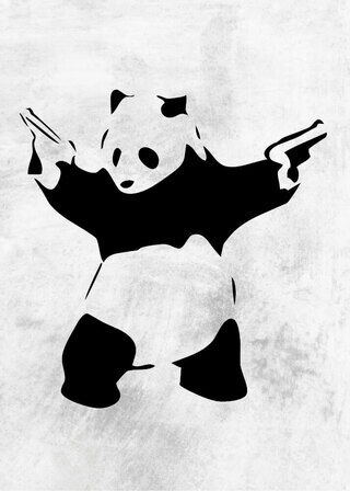 Poster - Bewaffneter Panda von Banksy