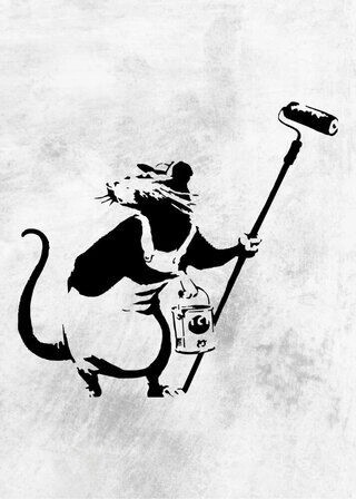 Poster - Gemälde Ratte von Banksy