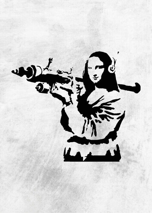 Poster - Mona Lisa Bazooka von Banksy