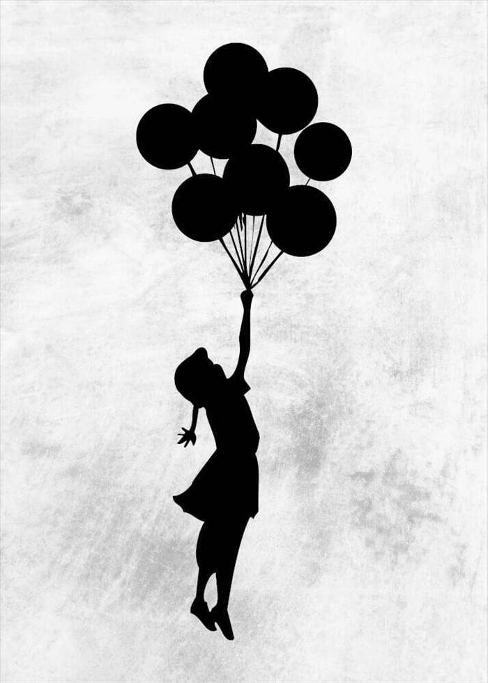 Banksy – Mädchen mit fliegenden Luftballons Poster