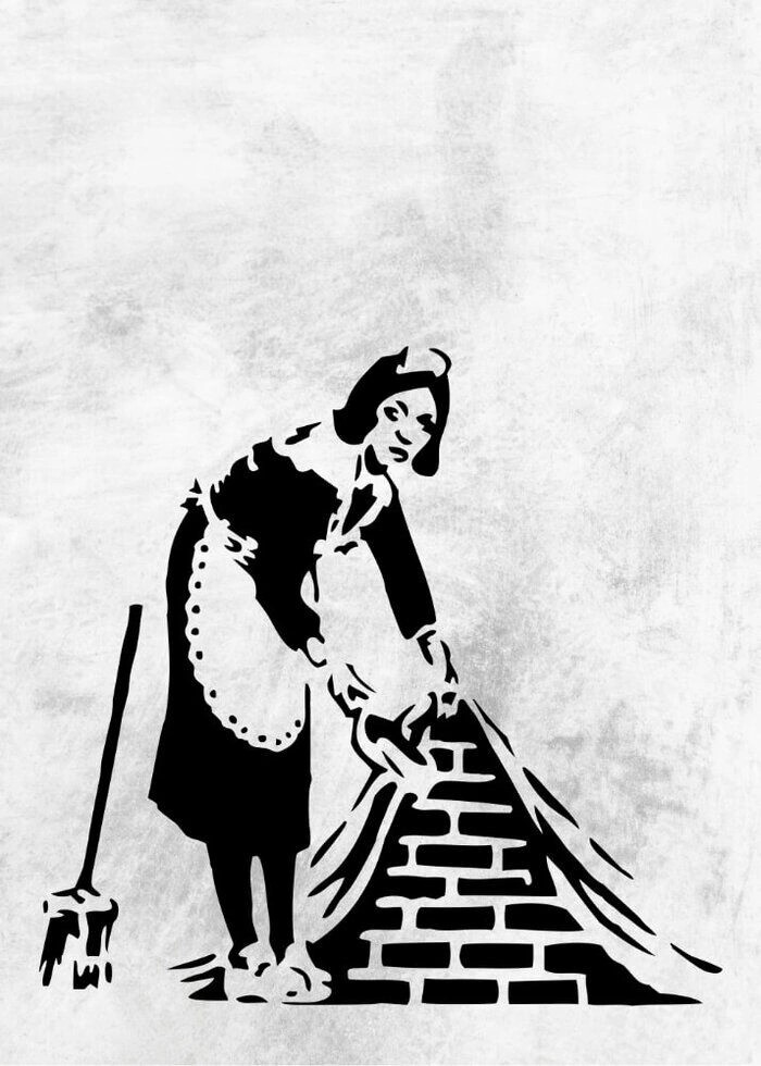 Poster mit Putzfrau von Banksy