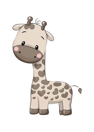 Kinderposter - Niedliche Giraffe stehend