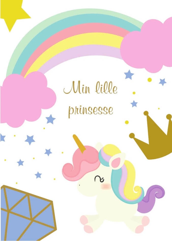 Poster mit Einhorn und dem Text meine kleine Prinzessin