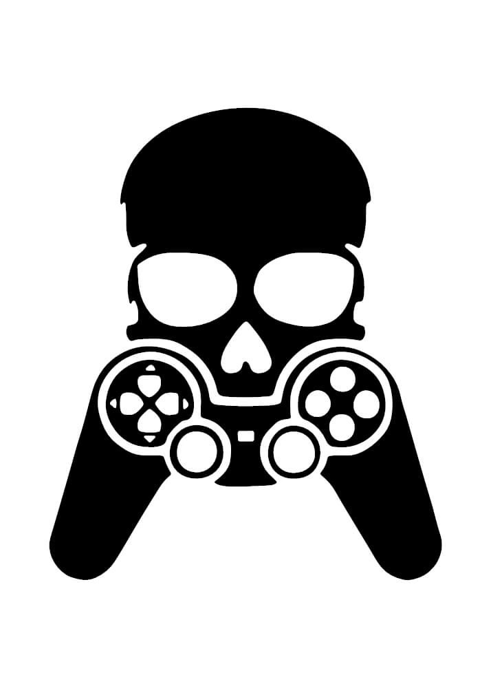 Poster - Gamer-Controller mit Totenkopf