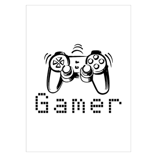 Poster mit Controller und dem Text Gamer