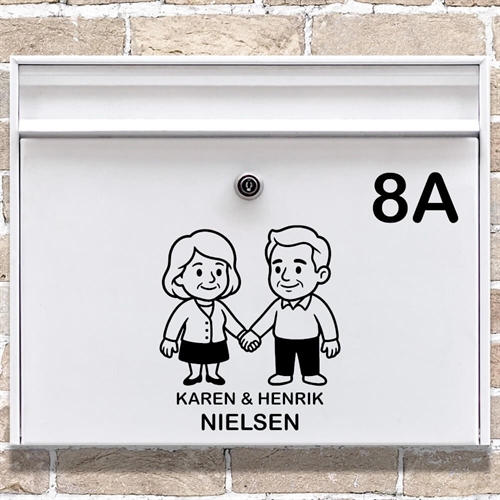 Briefkastenaufkleber mit älterem Paar