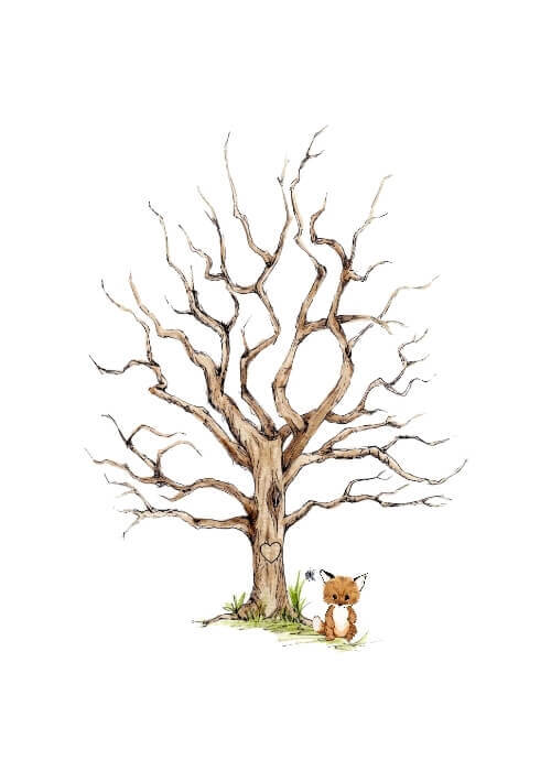 Poster mit Fuchs zur Taufe