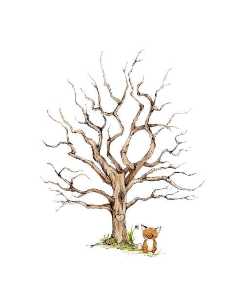 Poster mit Fuchs zur Taufe