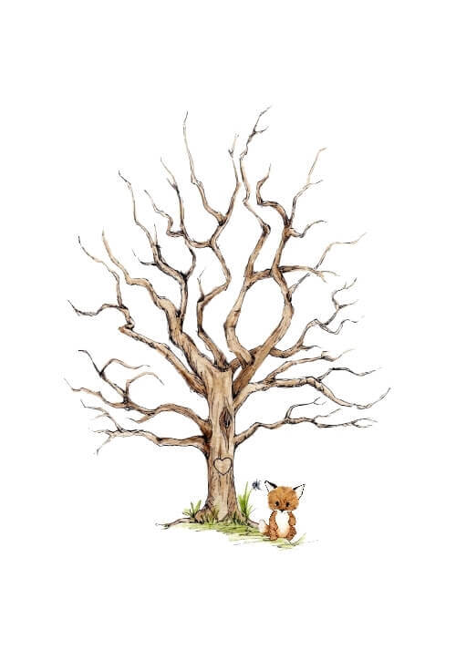 Poster mit Fuchs zur Taufe