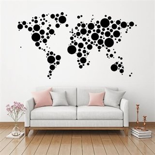 Punkte Weltkarte - Wandaufkleber