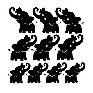 Elefanten - 10 Stk. - Wandaufkleber