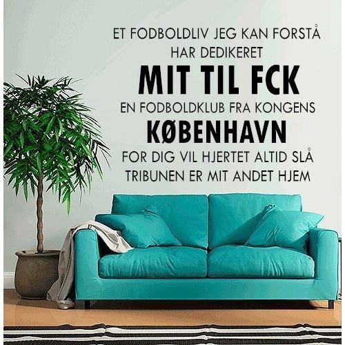 Schöner Wandaufkleber mit dem Fußballlied des FC Kopenhagen.