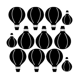 Luftballons - 12 Stk. - Wandaufkleber