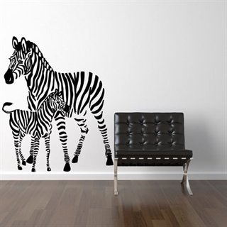 Zebra mit Fohlen - Wandaufkleber