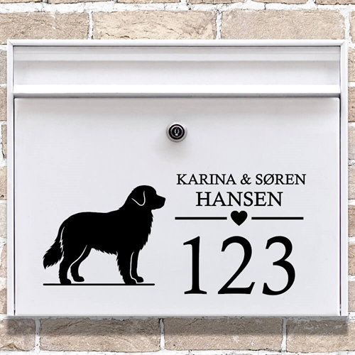Briefkastenaufkleber mit Berner Sennenhund-Silhouette