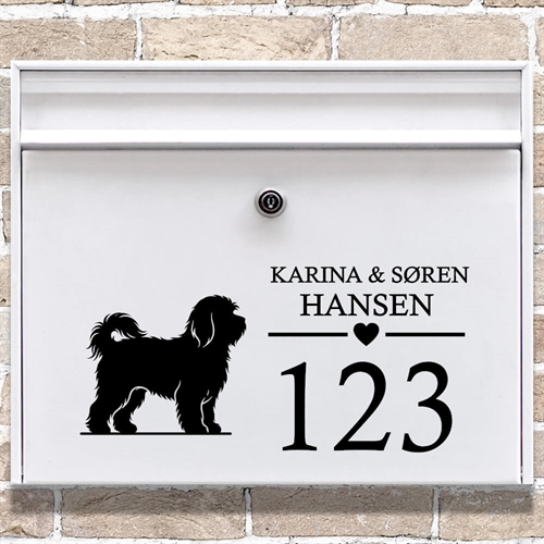 Briefkastenaufkleber mit Bichon-Havanais-Silhouette