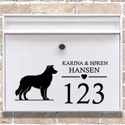 Briefkastenaufkleber mit Border-Collie-Silhouette