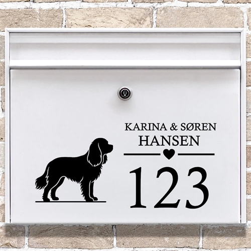 Briefkastenaufkleber mit der Silhouette eines Cavalier King Charles Spaniels