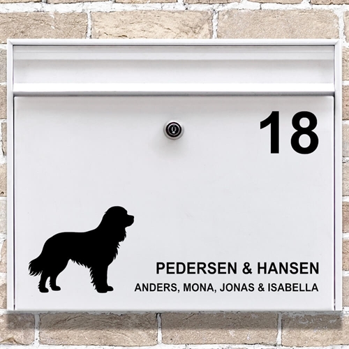 Briefkastenaufkleber, Silhouette eines Cavalier King Charles Spaniels