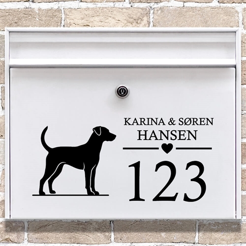 Briefkastenaufkleber mit der Silhouette eines dänisch-schwedischen Bauernhofhundes