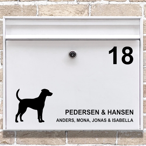 Briefkastenaufkleber Dänisch Schwedische Bauernhofhund-Silhouette