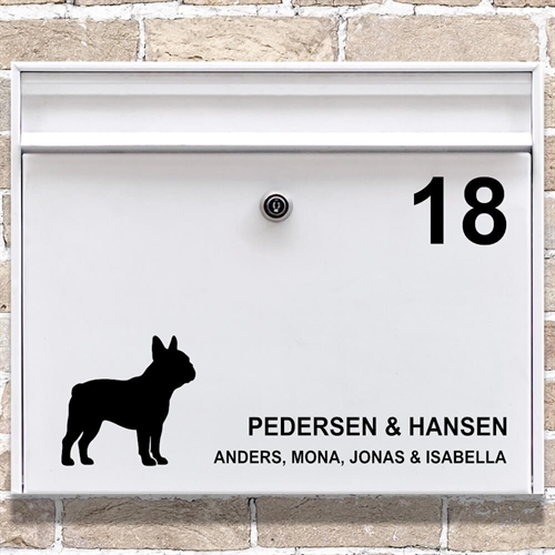 Briefkastenaufkleber, Silhouette einer französischen Bulldogge