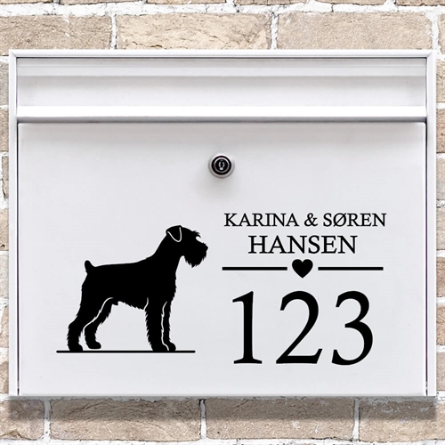 Briefkastenaufkleber mit Zwergschnauzer-Silhouette