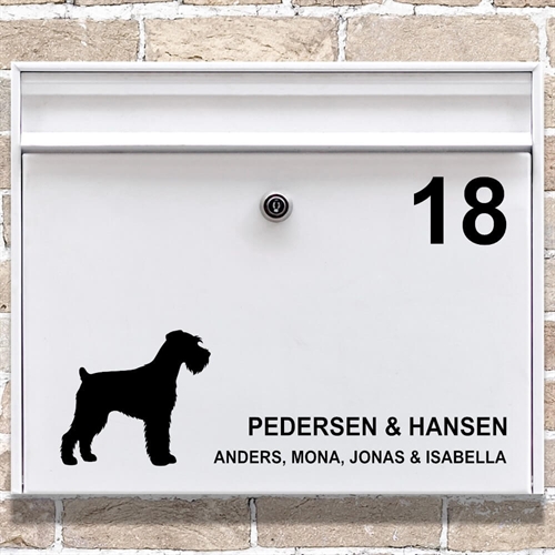 Briefkastenaufkleber mit Silhouette eines Zwergschnauzers
